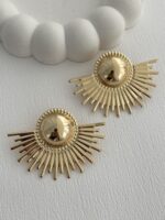 Özel Seri Yarım Güneş Tasarım Gold Küpe