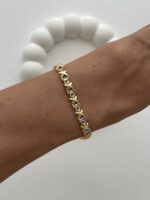 Özel Seri Baget Taşlı X Tasarım Gold Bileklik