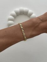 Özel Seri Baget Taşlı X Tasarım Gold Bileklik - Görsel 3