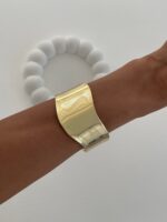 Özel Seri Kıvrım Tasarım Sıkıştırılabilir Gold Bileklik - Görsel 3
