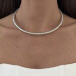 Özel Seri Tel Tasarım Gümüş Choker Kolye