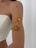 Özel Seri Çiçek Tasarım Ayarlanabilir Gold Pazu Bileklik - Görsel 3