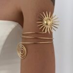 Özel Seri Güneş Tasarım Gold Ayarlanabilir Pazu Bileklik
