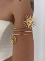 Özel Seri Güneş Tasarım Gold Ayarlanabilir Pazu Bileklik