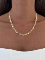 Özel Seri Yuvarlak Pul Tasarım Gold Zincir Kolye