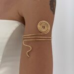 Özel Seri Spiral Tasarım Gold Ayarlanabilir Pazu Bileklik