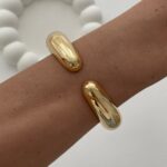 Özel Seri Geometrik Tasarım Gold Kelepçe Bileklik