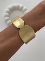 Özel Seri Büyük & Küçük Oval Tasarım Gold Kelepçe bileklik