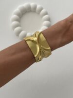 Çelik Soyut Tasarım Gold Ayarlanabilir Bileklik - Görsel 3