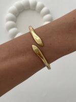 Özel Seri Damla Tasarım İnce Gold Kelepçe Bileklik