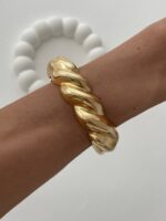 Özel Seri Burgu Tasarım Gold Kelepçe Bileklik