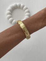 Özel Seri Geometrik Tasarım Gold Kelepçe Bileklik - Görsel 3