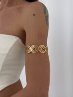 Özel Seri Spiral Tasarım Gold Ayarlanabilir Pazu Bileklik - Görsel 3